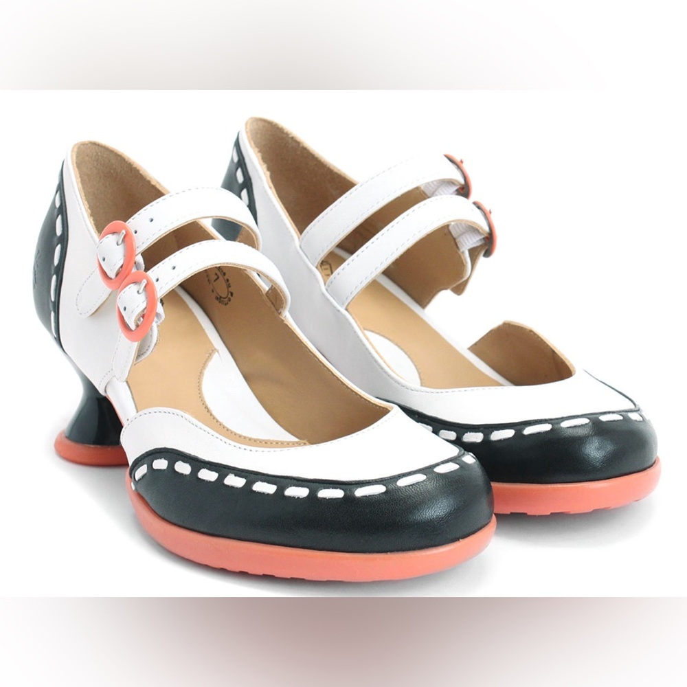 Stylish Black and White Mary Jane Flats